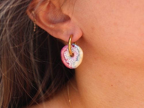 Bijoux céramique – créoles interchangeables – donuts