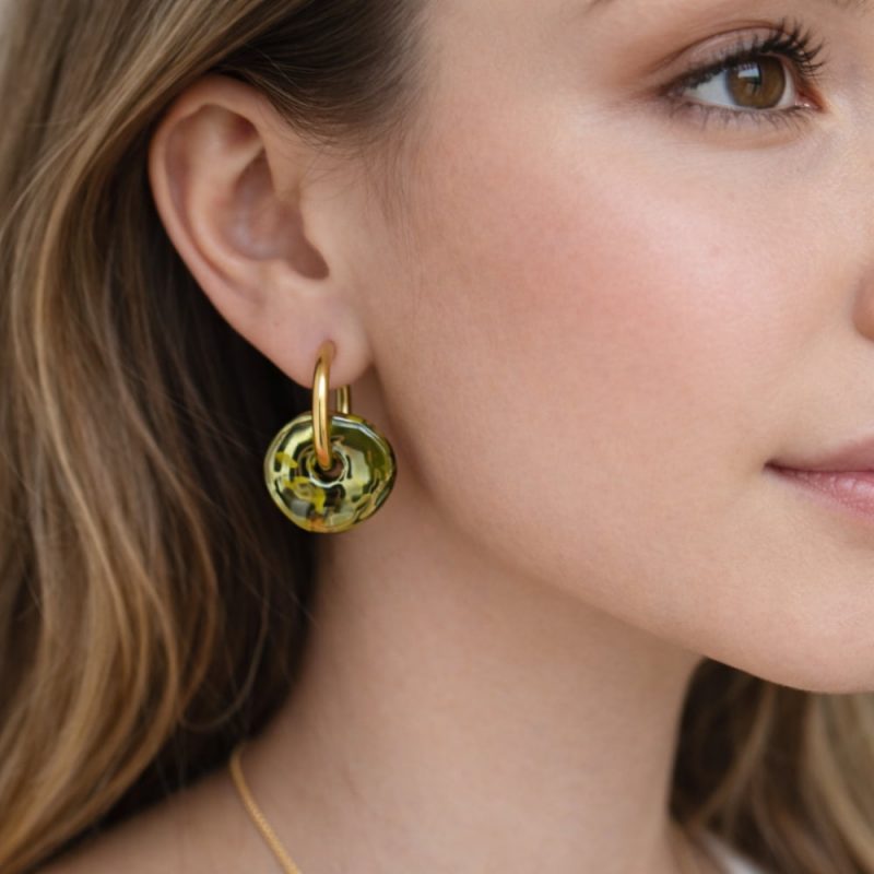 Créoles interchangeables donuts céramique