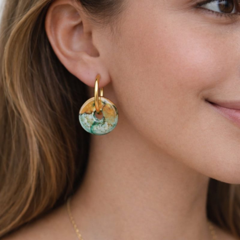 Créoles interchangeables donuts céramique