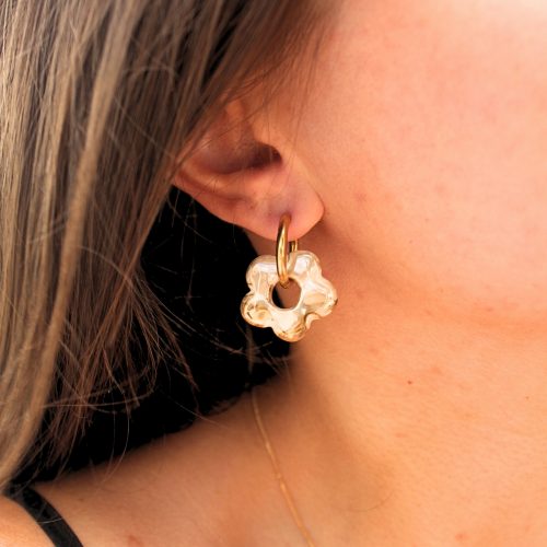 Fleur céramique beige
