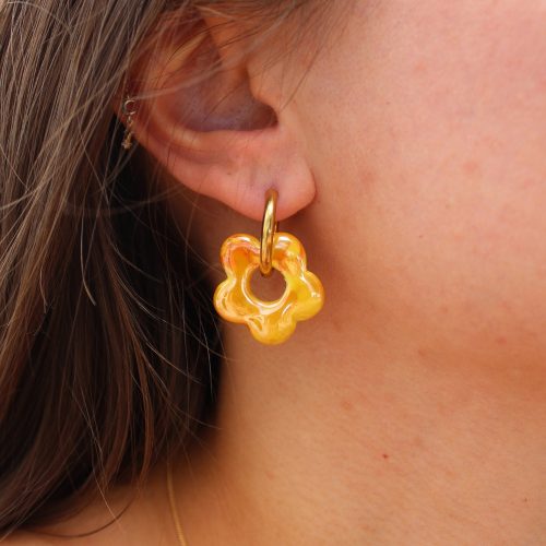 Fleur céramique jaune