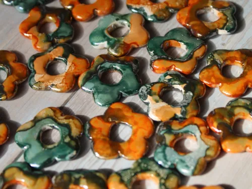 Bijoux céramique – créoles interchangeables – fleurs