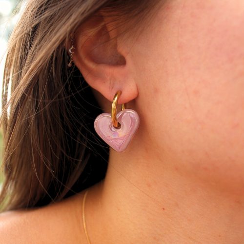 Coeur céramique rose