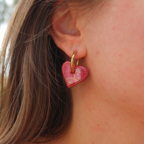 Coeur céramique rouge