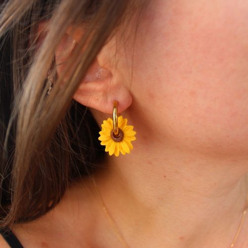 Créoles interchangeables tournesol