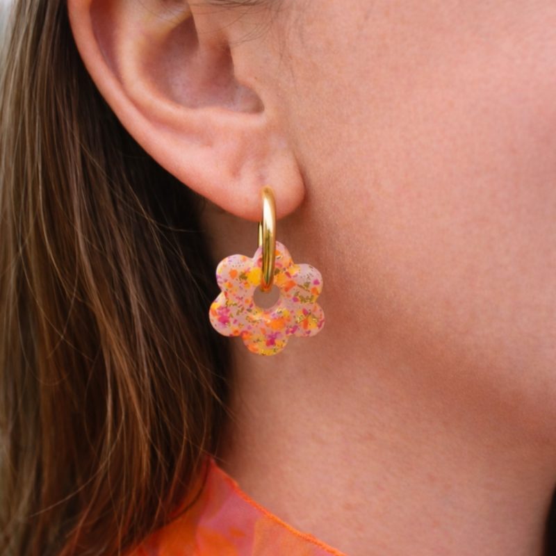 Créoles interchangeables confetti