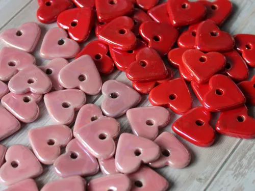 Bijoux céramique – créoles interchangeables – cœur