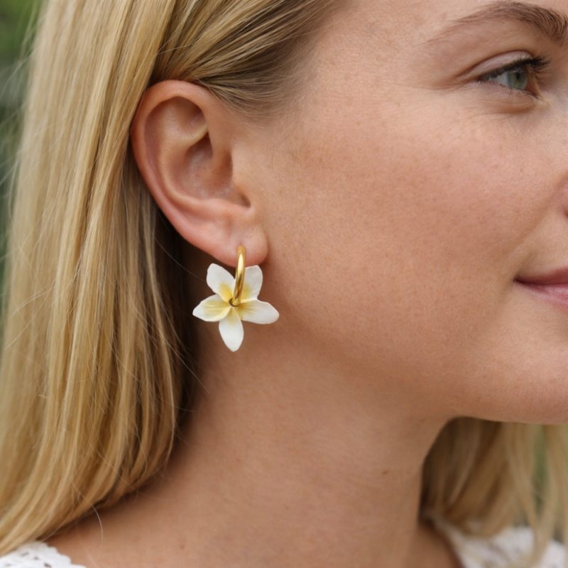 Créoles interchangeables fleurs de tiaré