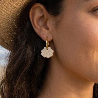 Créoles interchangeables coquillage