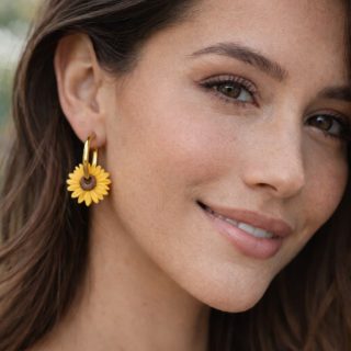 Créoles interchangeables tournesol