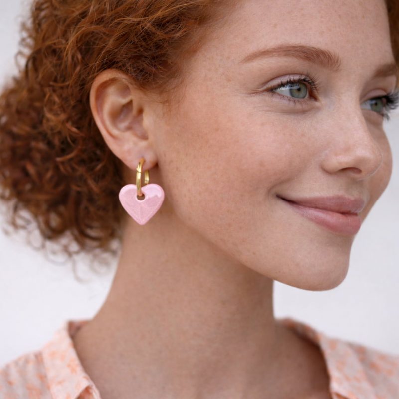 Créoles interchangeables cœur céramique