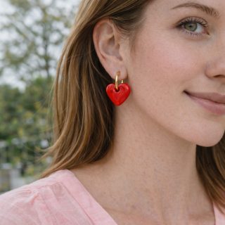 Créoles interchangeables cœur céramique