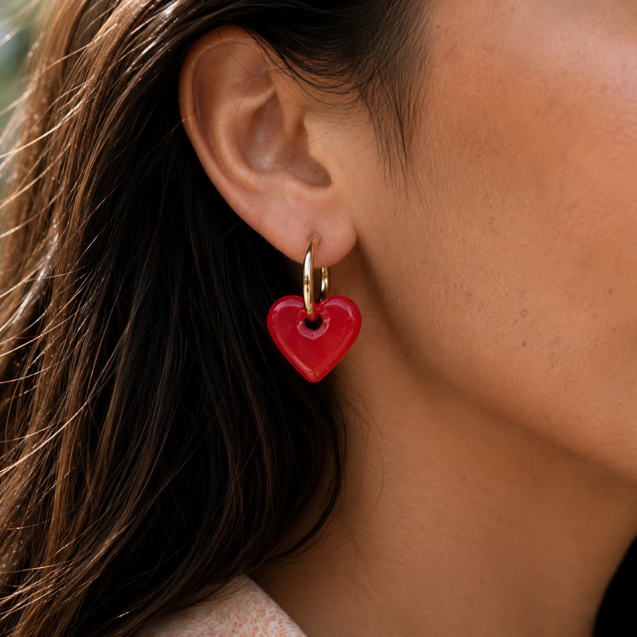 coeur céramique rouge