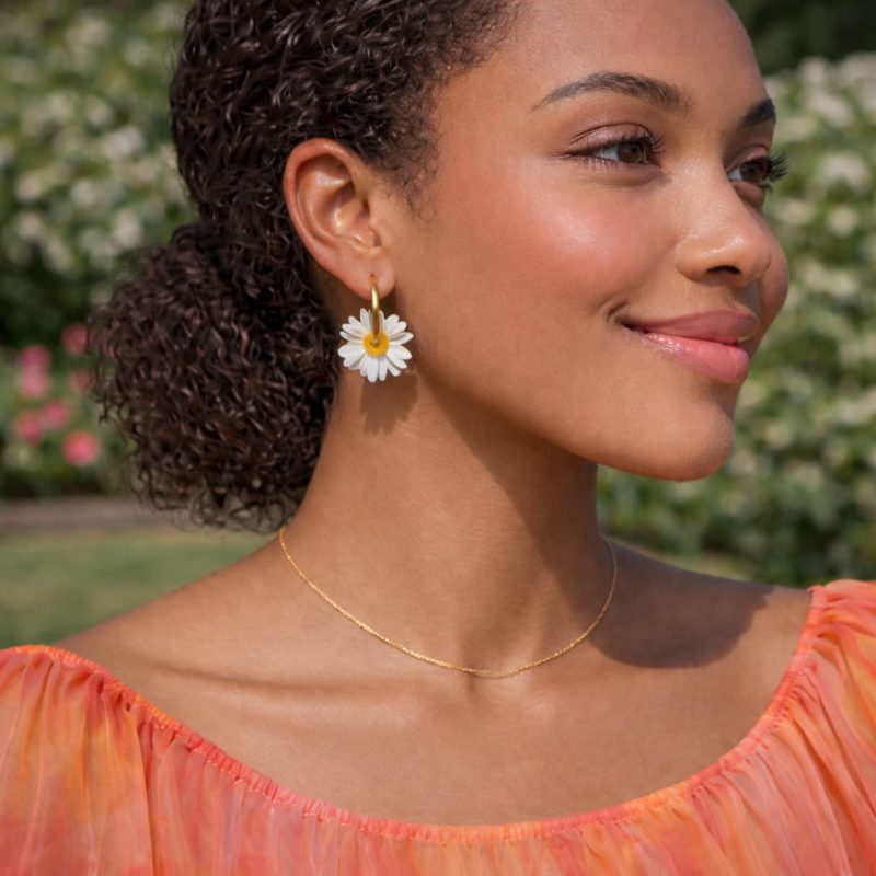 Créoles interchangeables marguerite