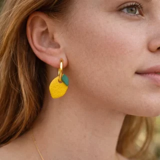 Créoles interchangeables citron