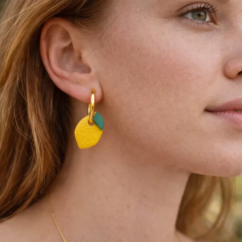 Créoles interchangeables citron