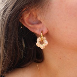 Créoles interchangeables petite fleur or