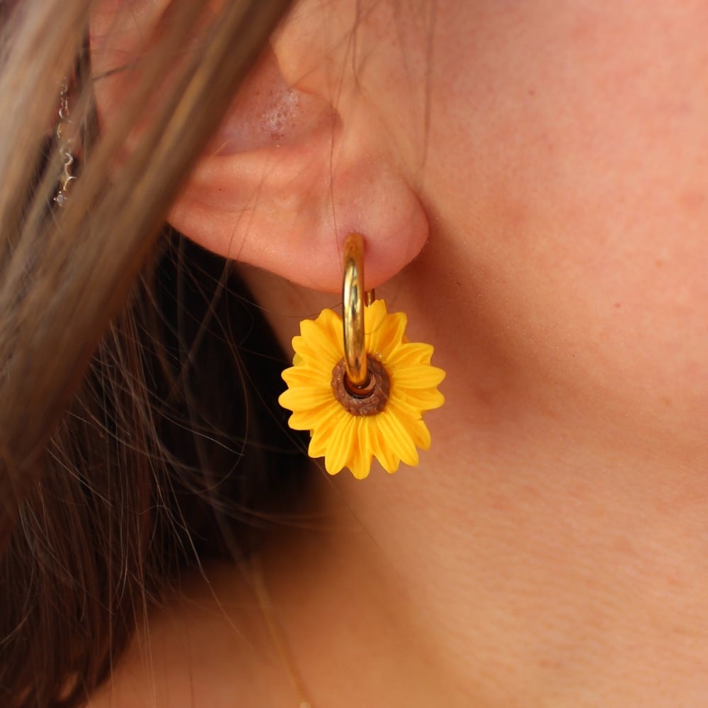 Créoles interchangeables tournesol