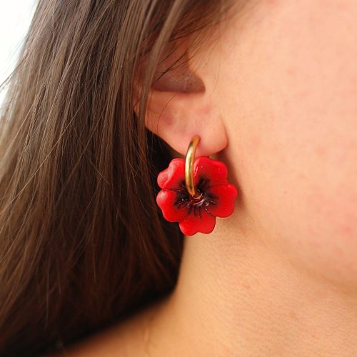 Boucles d'oreilles coquelicot