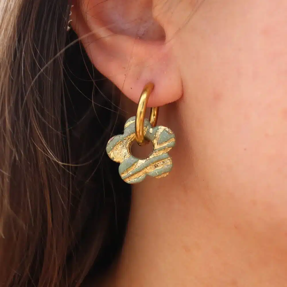 Petite fleur kaki or