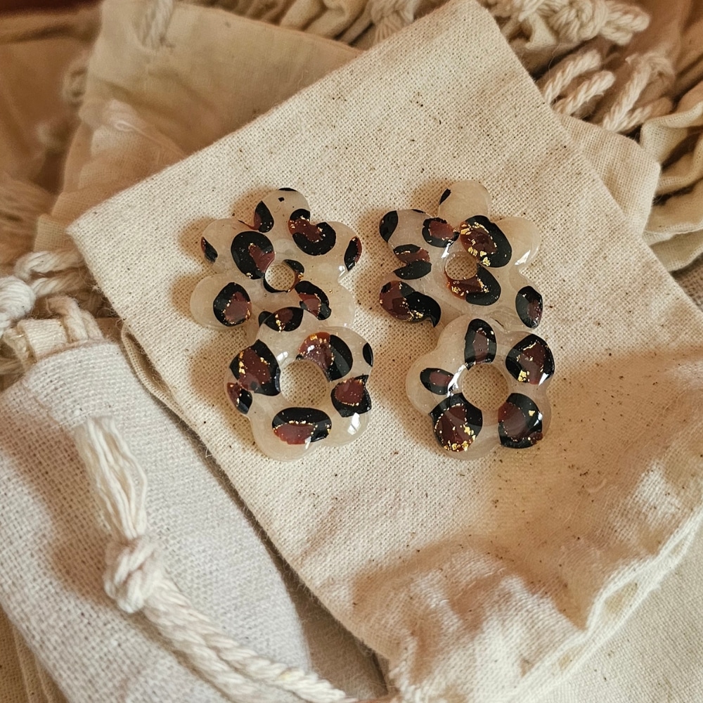 Boucles d'oreilles interchangeables léopard