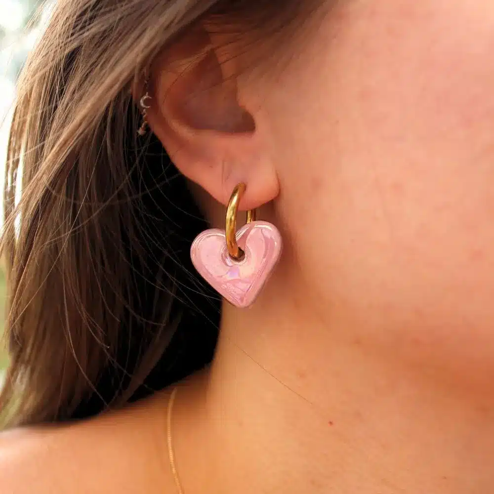 Coeur céramique rose