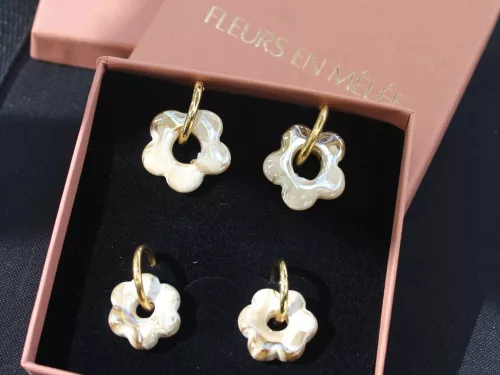 Bijoux céramique – créoles interchangeables – mini fleurs