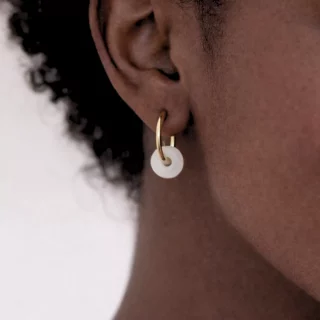 Créoles interchangeables mini donuts pierre