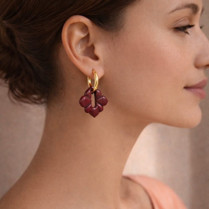 Créoles interchangeables fleurs 8 pétales