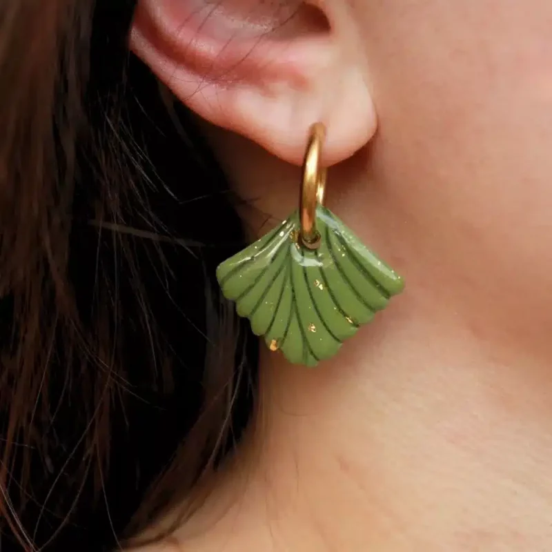 Créoles interchangeables vertes