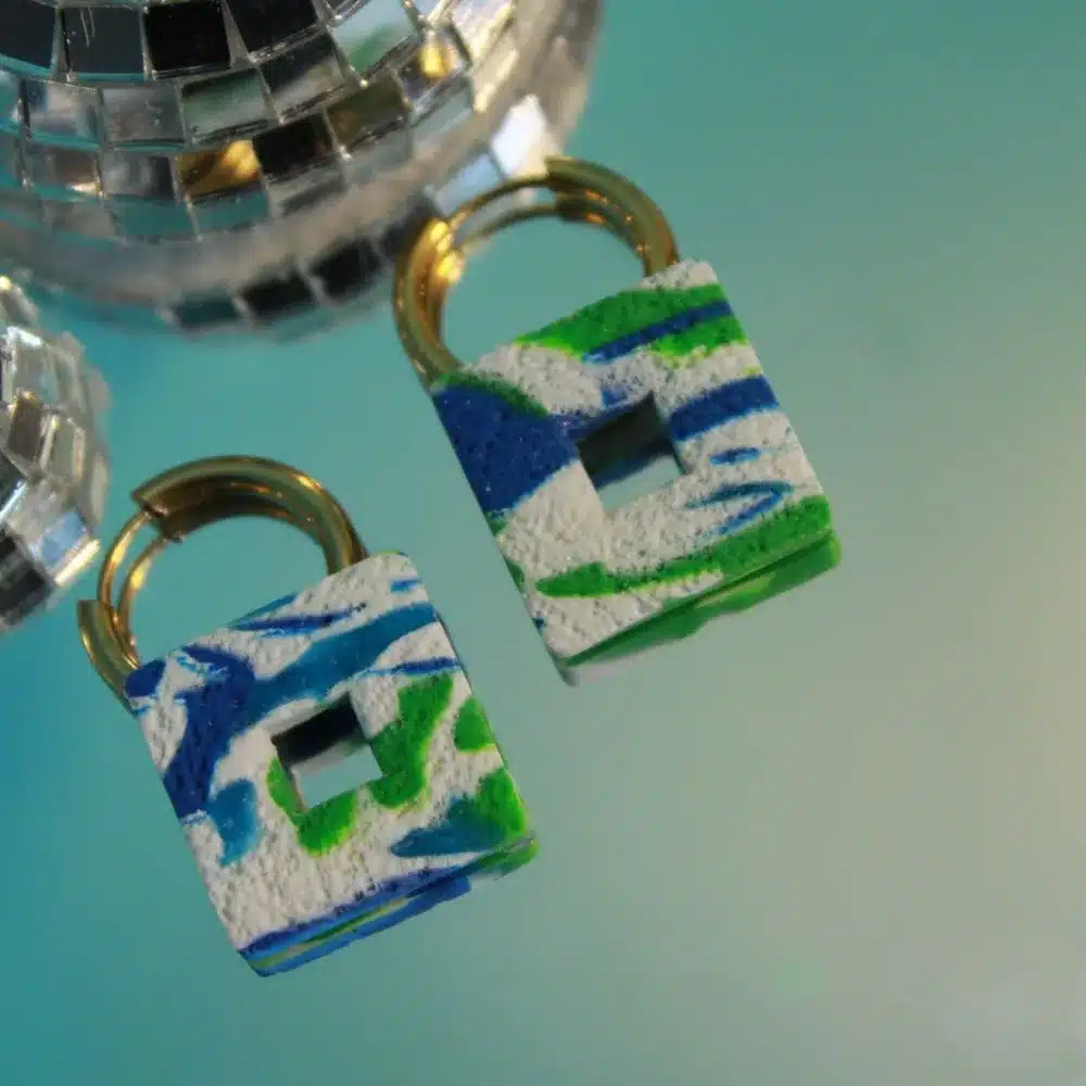 Carré texturé bleu vert