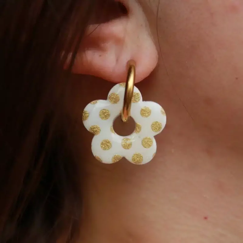 Créoles interchangeables à pois