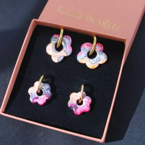 petite fleur rose et noire