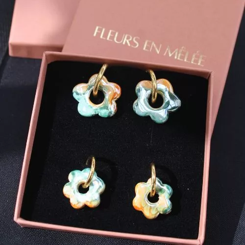 petite fleur orange et verte