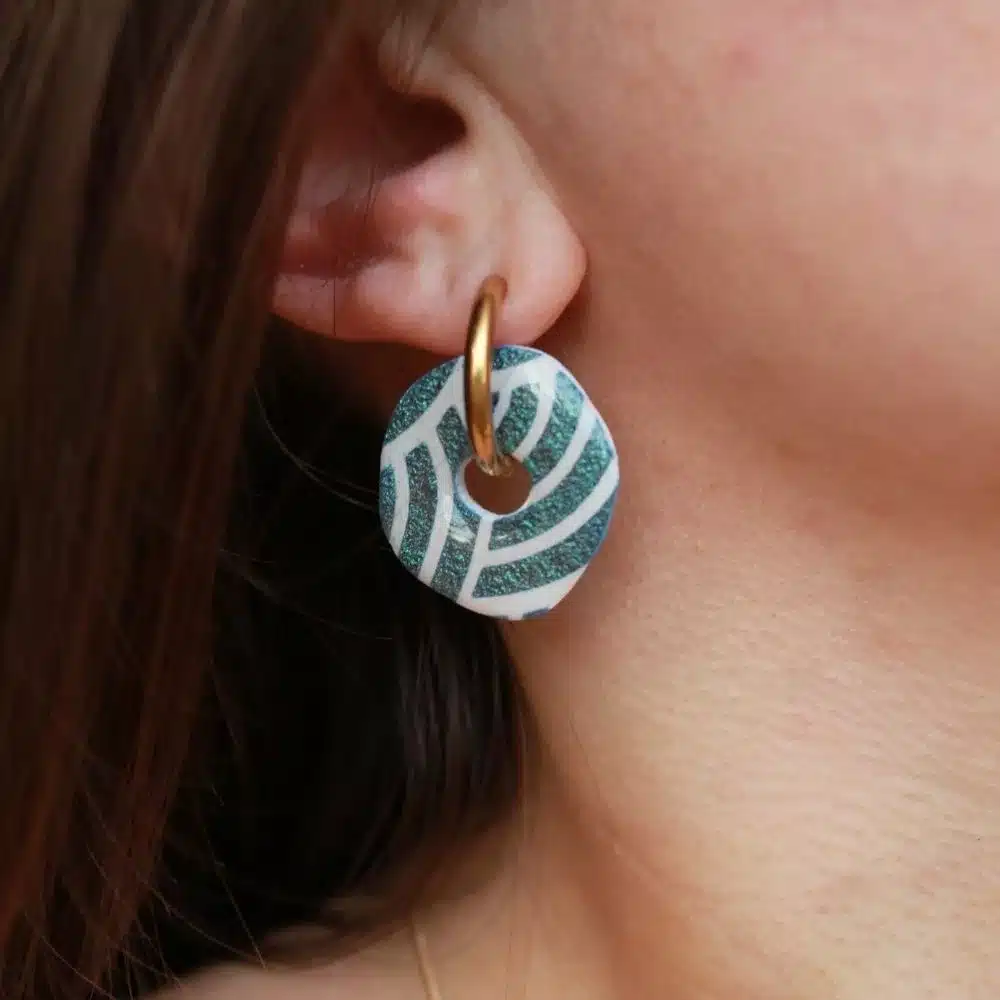 Pampilles rondes bleues texturées