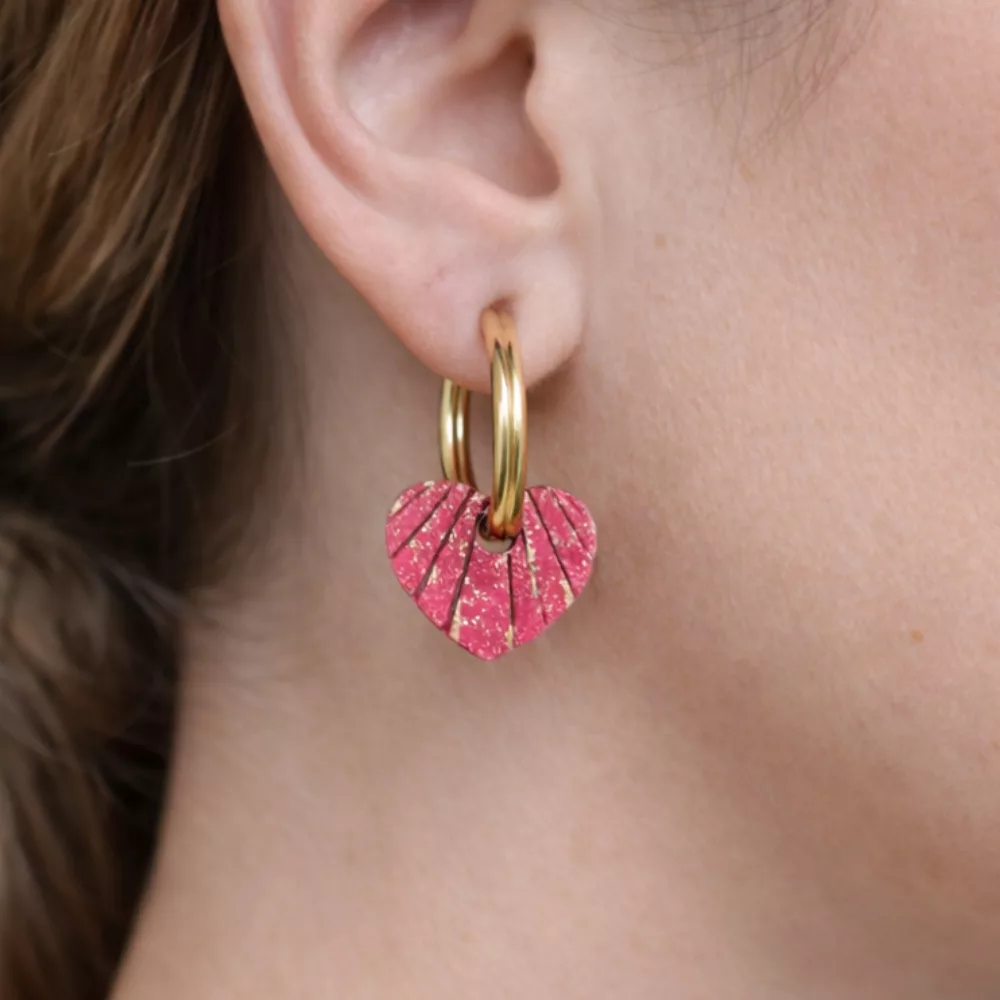 petit coeur strié lie de vin