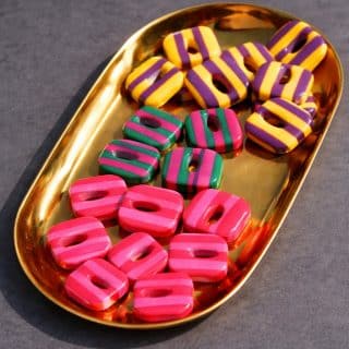 Créoles interchangeables carrés rayés