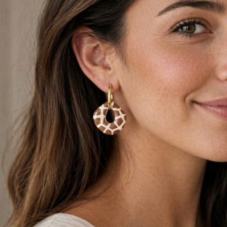 Créoles interchangeables girafe