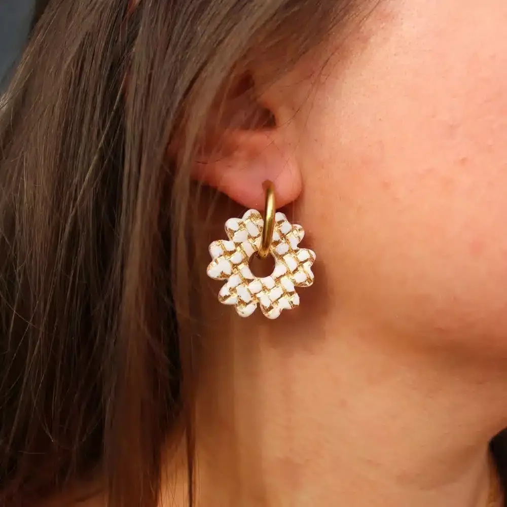 Grande fleur damier or